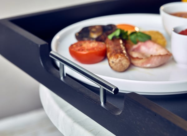 GenWare Solid Black Butlers Tray with Metal Handles 65 x 49cm 4 GenWare Solid Black Butlers Tray with Metal Handles 65 x 49cm - Image 4