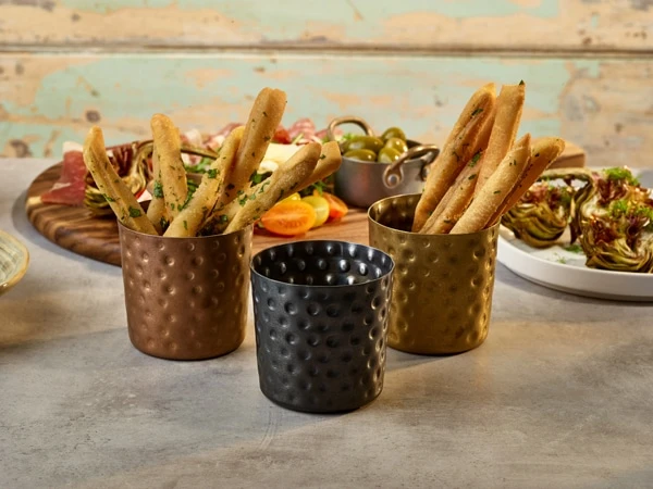 GenWare Gold Vintage Steel Hammered Serving Cup 8.5 x 8.5cm - Pack of 12 3 GenWare Gold Vintage Steel Hammered Serving Cup 8.5 x 8.5cm - Pack of 12 - Image 3