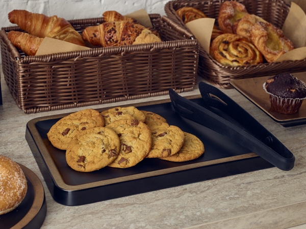 Copper/ Black Utah Melamine Tray 34 x 23cm - Pack of 1 2 Copper/ Black Utah Melamine Tray 34 x 23cm - Pack of 1 - Image 2