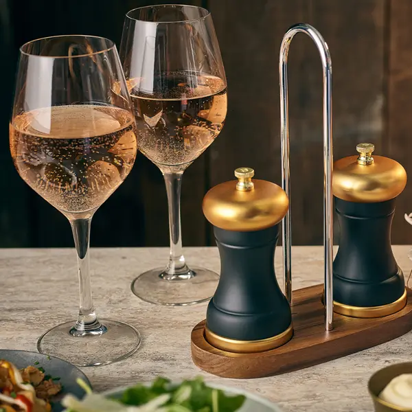 GenWare Acacia Wood Salt & Pepper Grinder Stand - Pack of 1 2 GenWare Acacia Wood Salt & Pepper Grinder Stand - Pack of 1 - Image 2