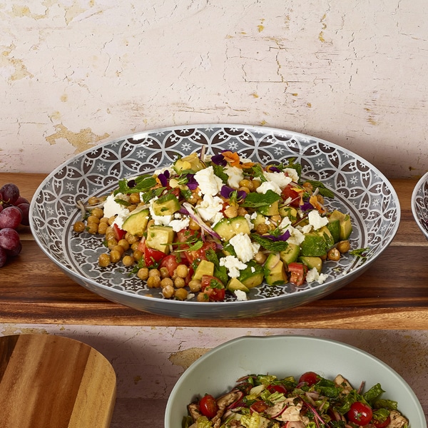 Grey Marrakesh Melamine Bowl 42.5 x 8cm 2 Grey Marrakesh Melamine Bowl 42.5 x 8cm - Image 2