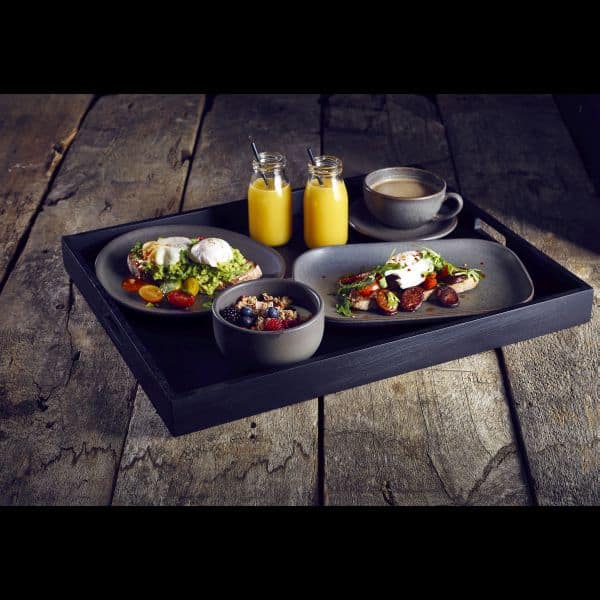 Solid Black Butlers Tray 49 x 38.5 x 4.5cm 2 Solid Black Butlers Tray 49 x 38.5 x 4.5cm - Image 2