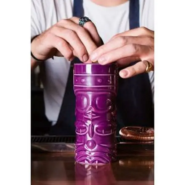 Genware Purple Tiki Mug 40cl/ 14oz - Pack of 4 2 Genware Purple Tiki Mug 40cl/ 14oz - Pack of 4 - Image 2