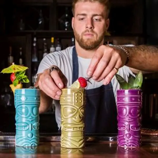 Genware Purple Tiki Mug 40cl/ 14oz - Pack of 4 3 Genware Purple Tiki Mug 40cl/ 14oz - Pack of 4 - Image 3