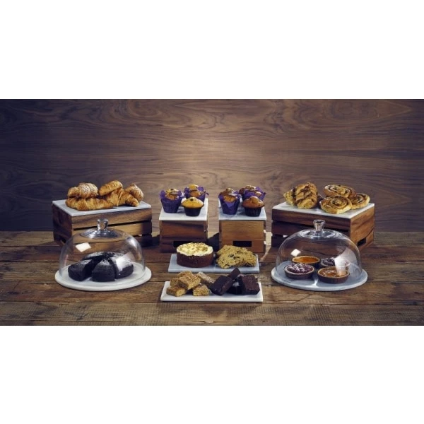 White Marble Platter 32x26cm GN 1/2 - Pack of 1 2 White Marble Platter 32x26cm GN 1/2 - Pack of 1 - Image 2
