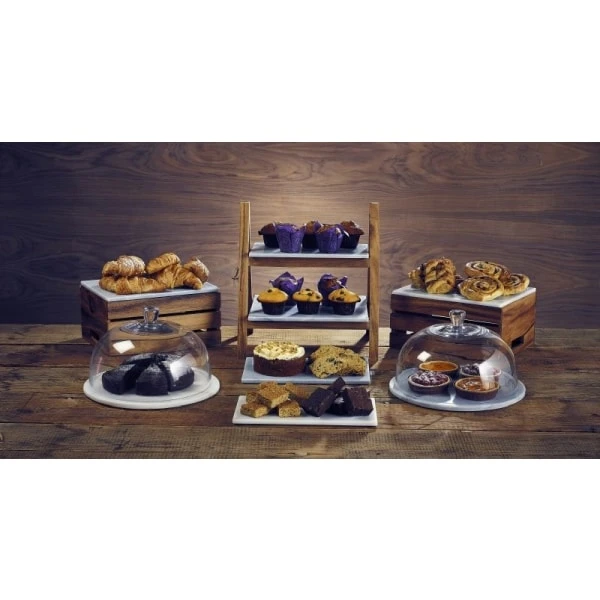 White Marble Platter 32x26cm GN 1/2 - Pack of 1 4 White Marble Platter 32x26cm GN 1/2 - Pack of 1 - Image 4