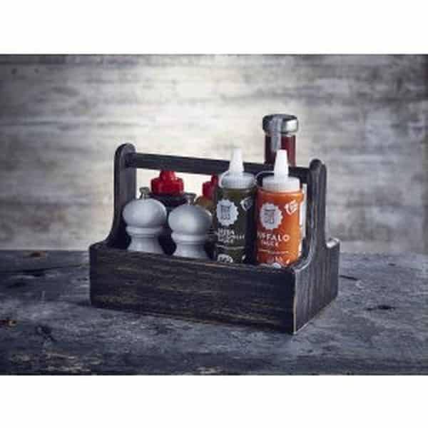 Black Wooden Table Caddy 2 Black Wooden Table Caddy - Image 2