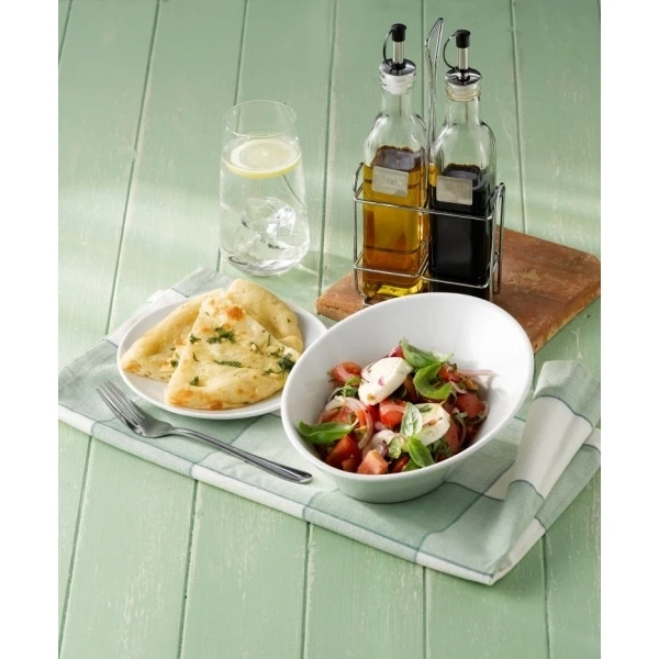 Square Glass Oil & Vinegar With Chrome Stand - Pack of 1 4 Square Glass Oil & Vinegar With Chrome Stand - Pack of 1 - Image 4