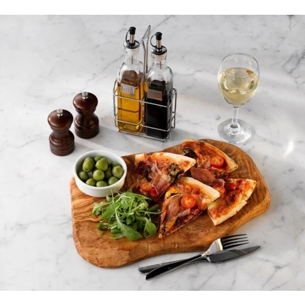 Square Glass Oil & Vinegar With Chrome Stand - Pack of 1 5 Square Glass Oil & Vinegar With Chrome Stand - Pack of 1 - Image 5