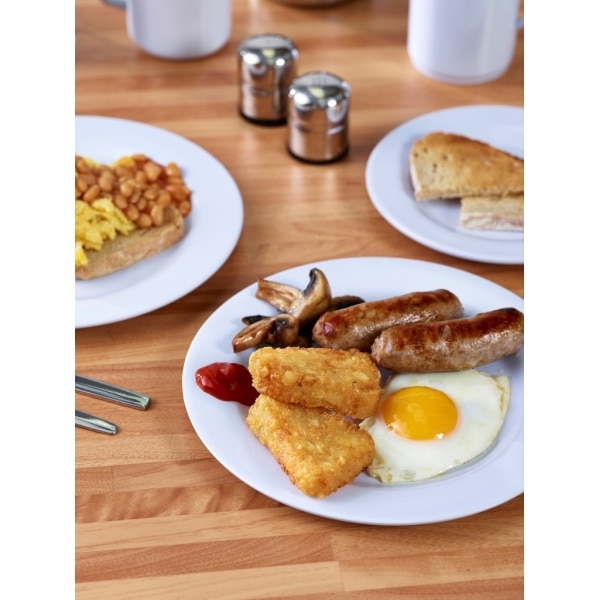 Genware 9" Melamine Dinner Plate White - Pack of 12 4 Genware 9" Melamine Dinner Plate White - Pack of 12 - Image 4