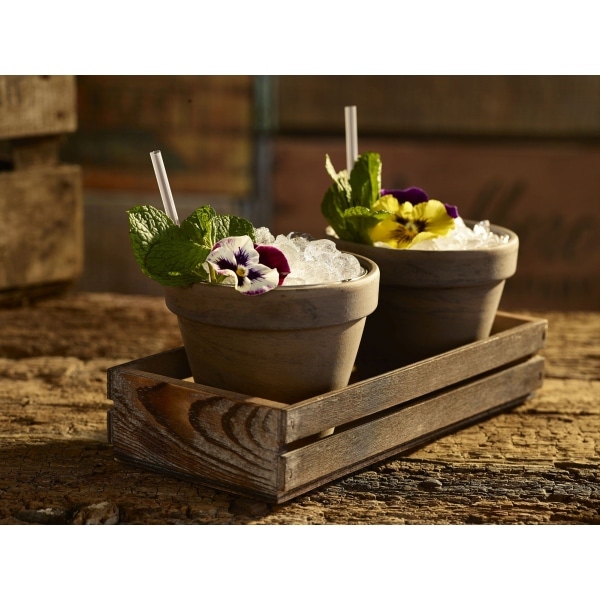 Genware Dark Rustic Wooden Crate 34 x 12 x 7cm 3 Genware Dark Rustic Wooden Crate 34 x 12 x 7cm - Image 3