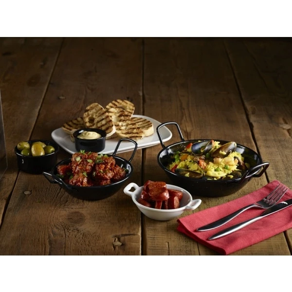 Black Enamel Dish 14cm - Pack of 6 2 Black Enamel Dish 14cm - Pack of 6 - Image 2