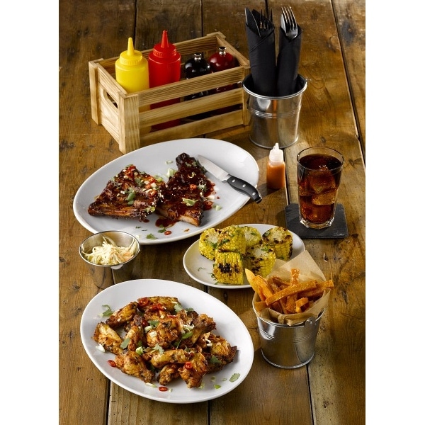 Genware Porcelain Oval Plate 21cm/ 8.25" - Pack of 6 3 Genware Porcelain Oval Plate 21cm/ 8.25" - Pack of 6 - Image 3