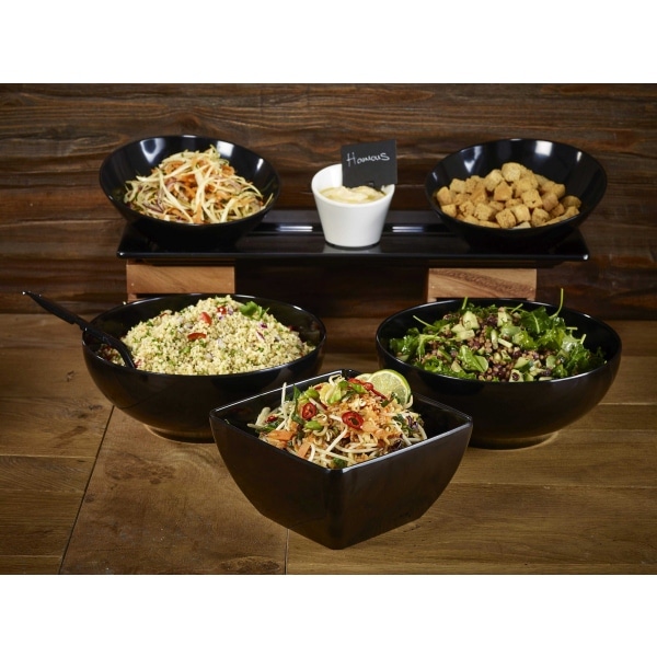 Black Melamine Curved Square Bowl 26.2cm 2 Black Melamine Curved Square Bowl 26.2cm - Image 2