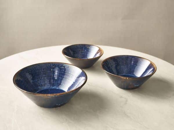 Terra Porcelain Aqua Blue Conical Bowl 14cm - Pack of 6 2 Terra Porcelain Aqua Blue Conical Bowl 14cm - Pack of 6 - Image 2