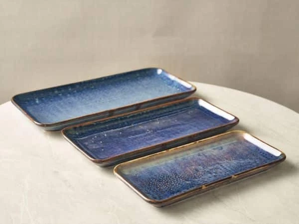 Terra Porcelain Aqua Blue Narrow Rectangular Platter 27 x 12.5cm - Pack of 6 2 Terra Porcelain Aqua Blue Narrow Rectangular Platter 27 x 12.5cm - Pack of 6 - Image 2