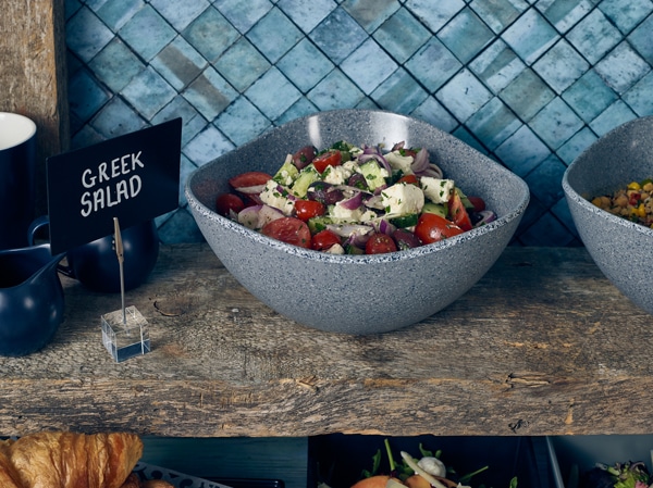 Grey Granite Melamine Triangular Buffet Bowl 25cm 2 Grey Granite Melamine Triangular Buffet Bowl 25cm - Image 2