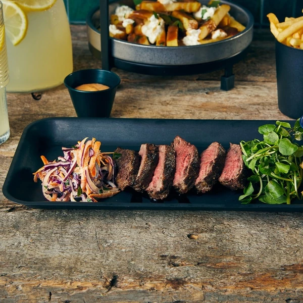 GenWare Black Vintage Steel Tray 36 x 16.5cm - Pack of 12 2 GenWare Black Vintage Steel Tray 36 x 16.5cm - Pack of 12 - Image 2