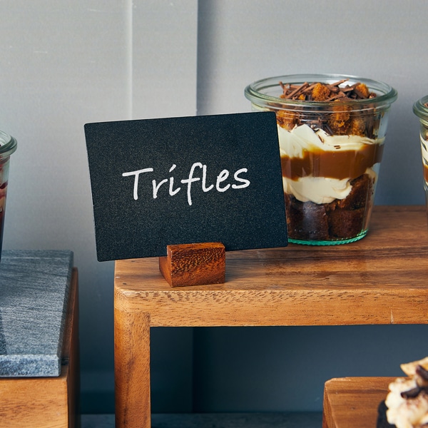 Acacia Wood Sign Holder 3 x 3 x 2cm - Pack of 12 2 Acacia Wood Sign Holder 3 x 3 x 2cm - Pack of 12 - Image 2