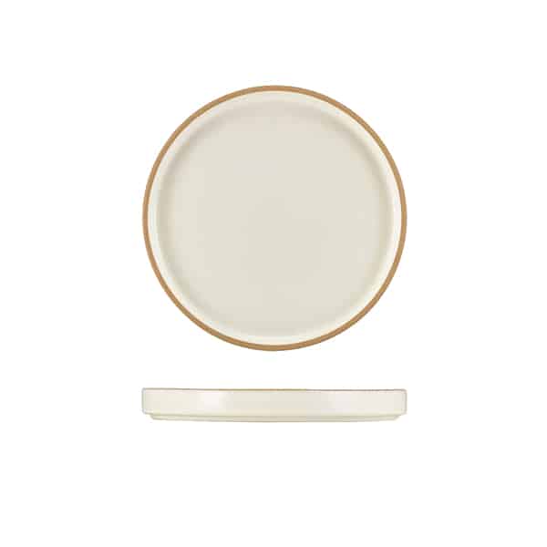 GenWare Kava White Stoneware Presentation Plate 18cm - Pack of 6