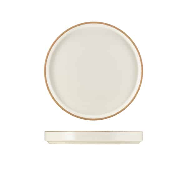 GenWare Kava White Stoneware Presentation Plate 20cm - Pack of 6