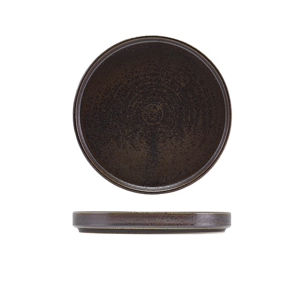 Terra Porcelain Black Low Presentation Plate 18cm - Pack of 6 1 Terra Porcelain Black Low Presentation Plate 18cm - Pack of 6