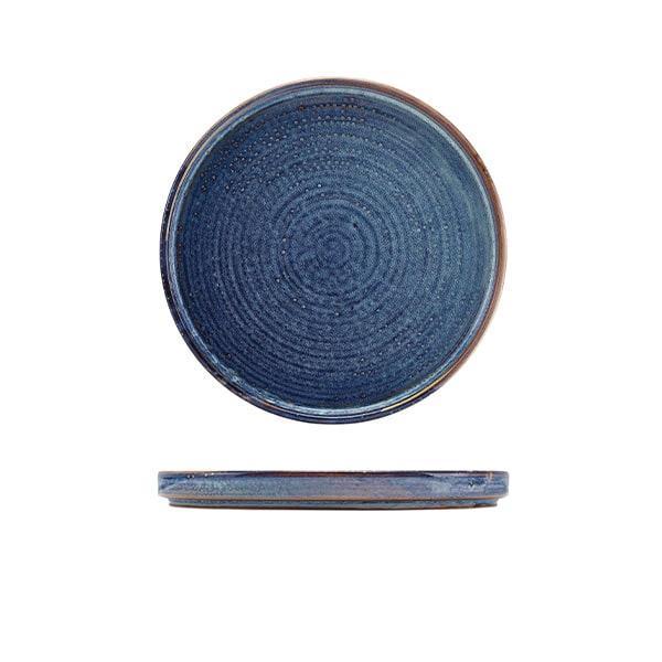 Terra Porcelain Aqua Blue Low Presentation Plate 18cm - Pack of 6