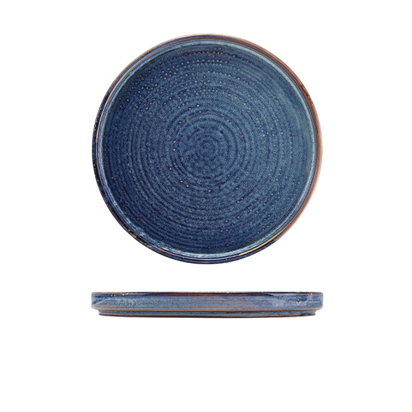 Terra Porcelain Aqua Blue Low Presentation Plate 21cm - Pack of 6