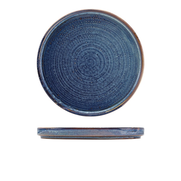 Terra Porcelain Aqua Blue Low Presentation Plate 25cm - Pack of 6