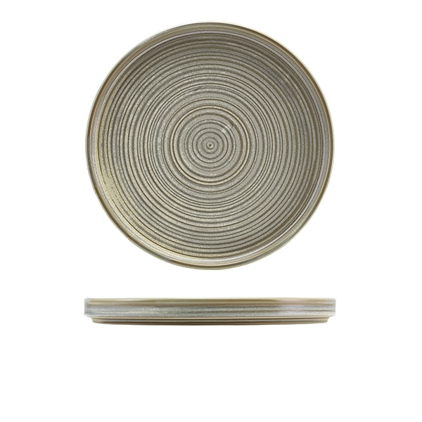 Terra Porcelain Matt Grey Low Presentation Plate 25cm - Pack of 6