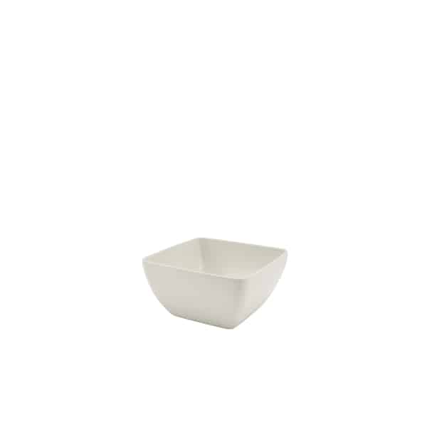 White Melamine Curved Square Bowl 12.5cm
