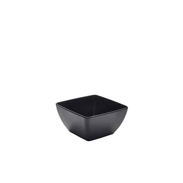 Black Melamine Curved Square Bowl 19cm