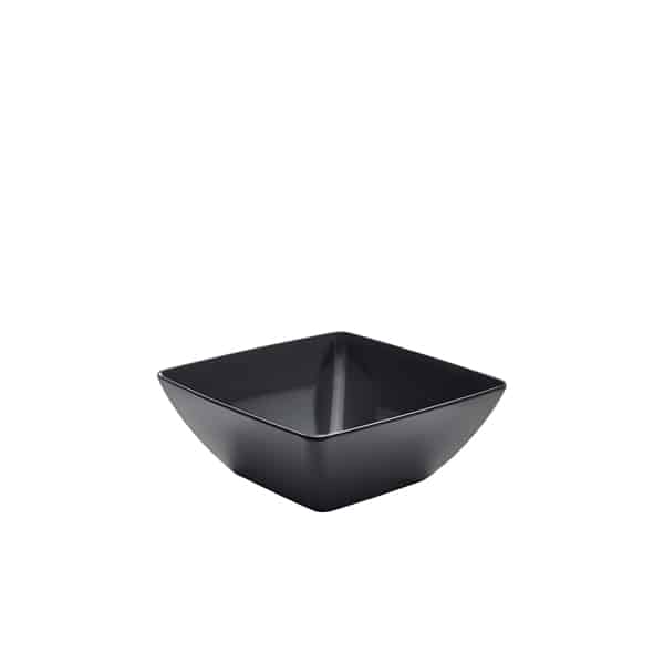 Black Melamine Curved Square Bowl 26.2cm