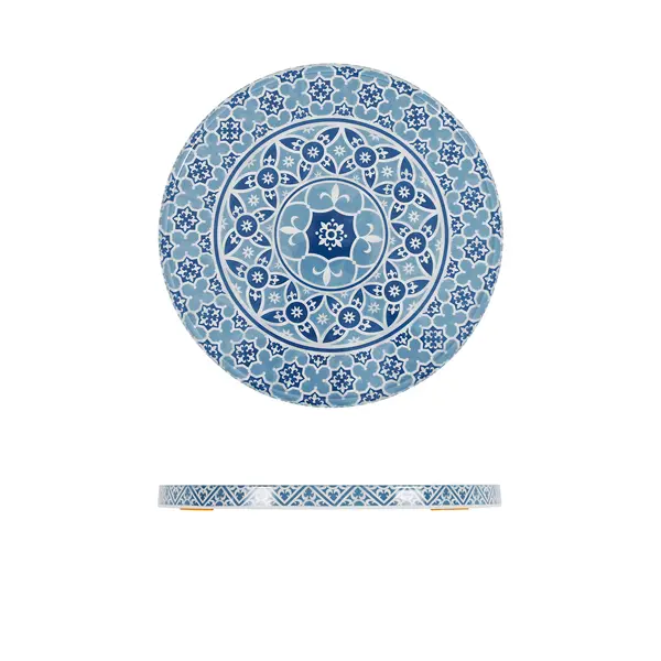 Blue Marrakesh Melamine Round Slab 28.5cm - Pack of 1 1 Blue Marrakesh Melamine Round Slab 28.5cm - Pack of 1