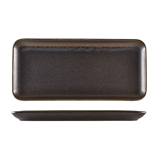 Terra Porcelain Black Narrow Rectangular Platter 36 x 16.5cm - Pack of 3 1 Terra Porcelain Black Narrow Rectangular Platter 36 x 16.5cm - Pack of 3