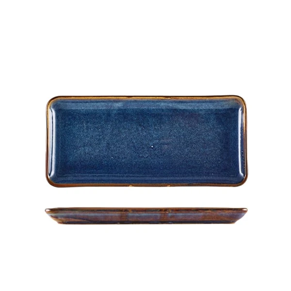 Terra Porcelain Aqua Blue Narrow Rectangular Platter 27 x 12.5cm - Pack of 6 1 Terra Porcelain Aqua Blue Narrow Rectangular Platter 27 x 12.5cm - Pack of 6
