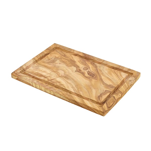Olive Wood Serving Board W/ Groove 30 x 20cm+/-