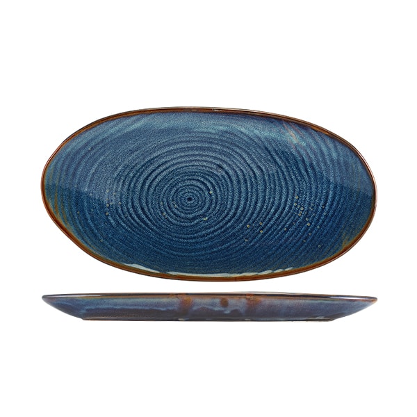 Terra Porcelain Aqua Blue Organic Platter 31cm - Pack of 6