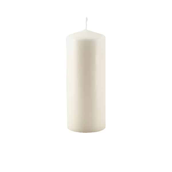 Pillar Candle 20cm H X 8cm Dia Ivory - Pack of 6