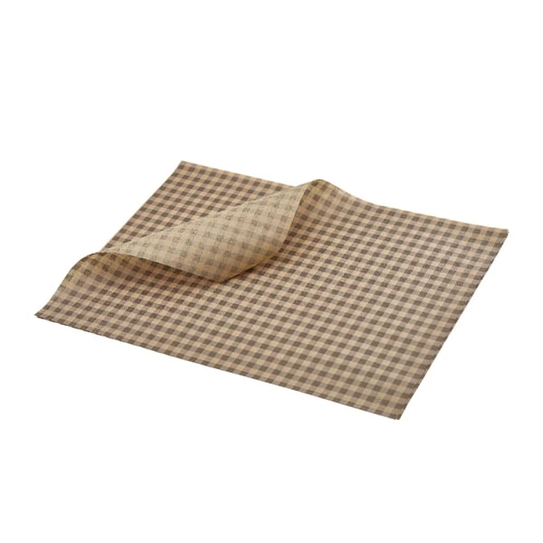 GenWare Greaseproof Paper Brown Gingham Print 25 x 20cm - Pack of 1 1 GenWare Greaseproof Paper Brown Gingham Print 25 x 20cm - Pack of 1