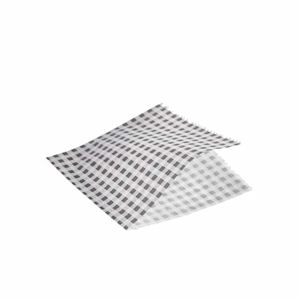 Greaseproof Paper Bags Black Gingham Print 17.5 x 17.5cm - Pack of 1 1 Greaseproof Paper Bags Black Gingham Print 17.5 x 17.5cm - Pack of 1