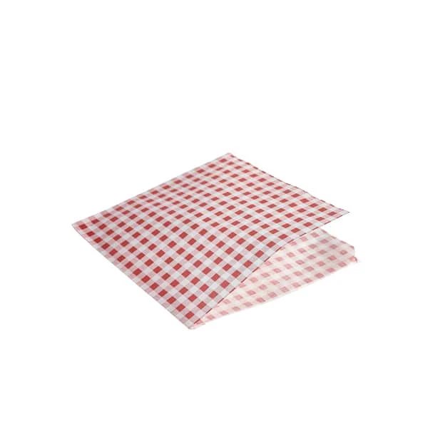 Greaseproof Paper Bags Red Gingham Print 17.5 x 17.5cm - Pack of 1 1 Greaseproof Paper Bags Red Gingham Print 17.5 x 17.5cm - Pack of 1