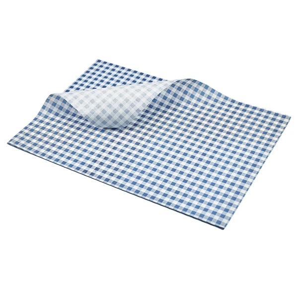 Greaseproof Paper Blue Gingham Print 35 x 25cm - Pack of 1 1 Greaseproof Paper Blue Gingham Print 35 x 25cm - Pack of 1