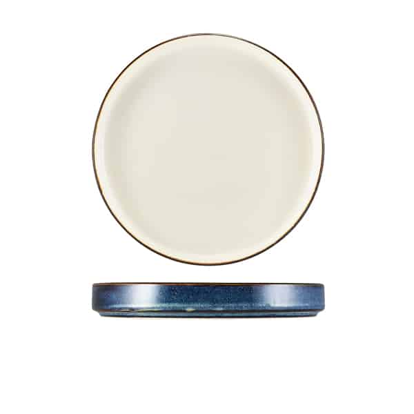 Terra Porcelain Aqua Blue Two Tone Presentation Plate 21cm - Pack of 6