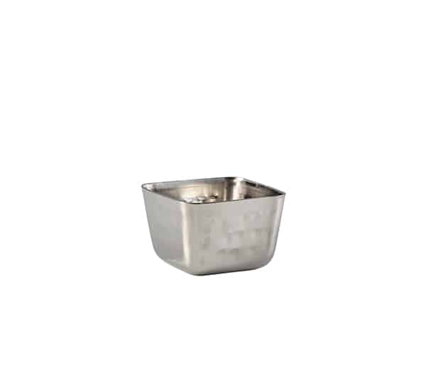 GenWare Stainless Steel Square Hammered Ramekin 71ml/ 2.5oz - Pack of 12