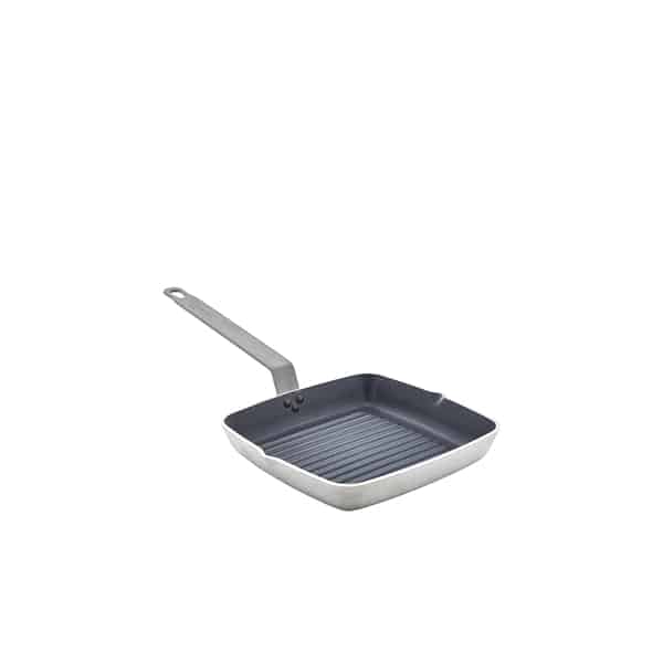 Non Stick Teflon Aluminium Square Ribbed Skillet 24cm