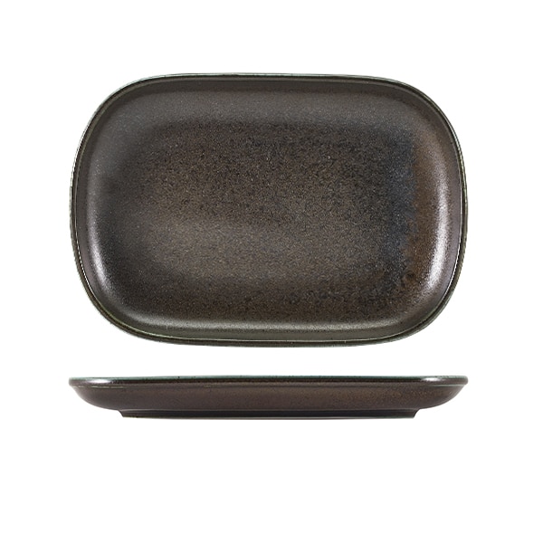 Terra Porcelain Black Rectangular Plate 24 x 16.5cm - Pack of 12