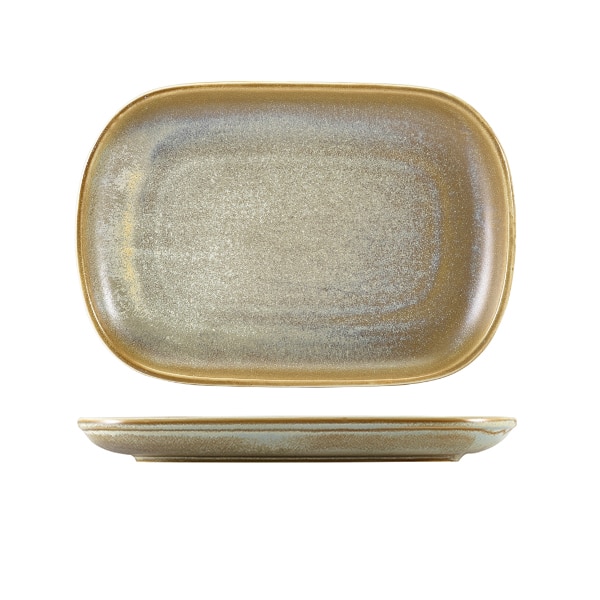Terra Porcelain Matt Grey Rectangular Plate 24 x 16.5cm - Pack of 12