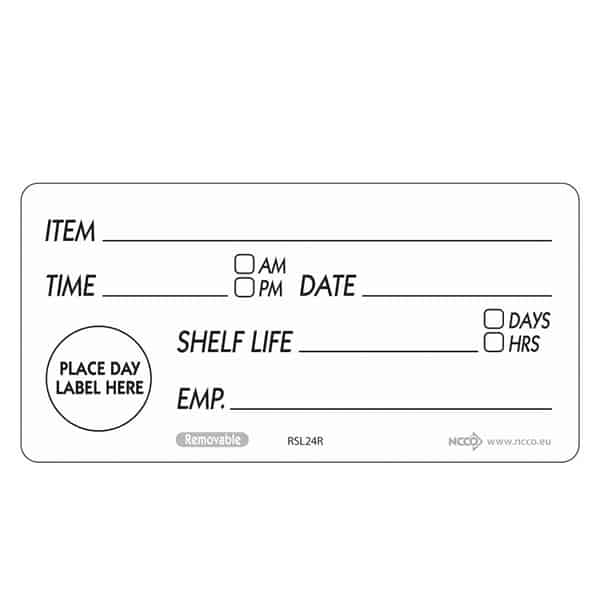 50 X 100mm Removable Shelf Life Label - Pack of 500