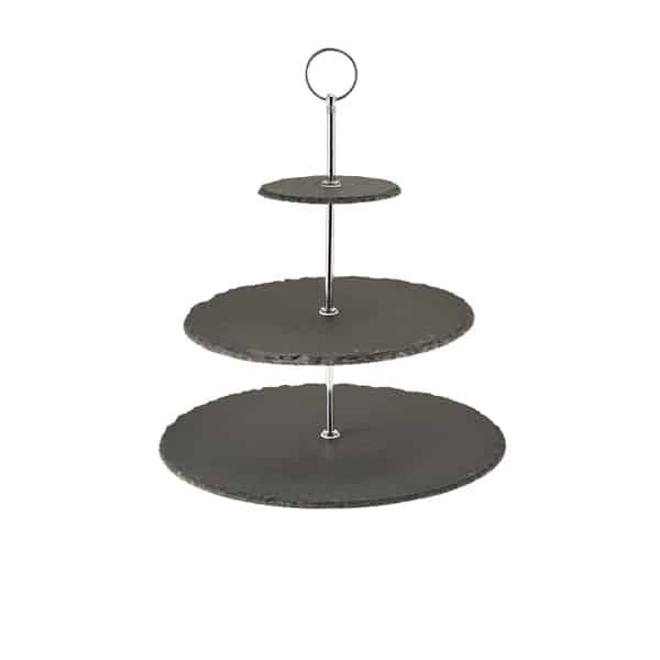Genware Slate 3-Tier Cake Stand 12/25/30cm